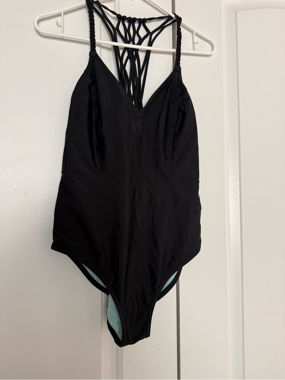 Prana Black One-Piece Swimsuit with Braided Straps